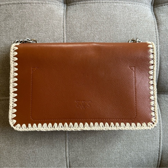 Pinko Love Classic Icon Stitched Shoulder Bag in Cognac - Picture 4 of 7
